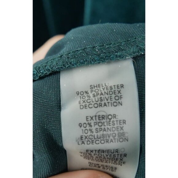 NWOT Calvin Klein Velvet Long Sleeve Belted Dress Green 24W - Picture 6 of 6